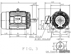 AEEFF3-18.5KW-4P-180M 東元電機安裝圖紙